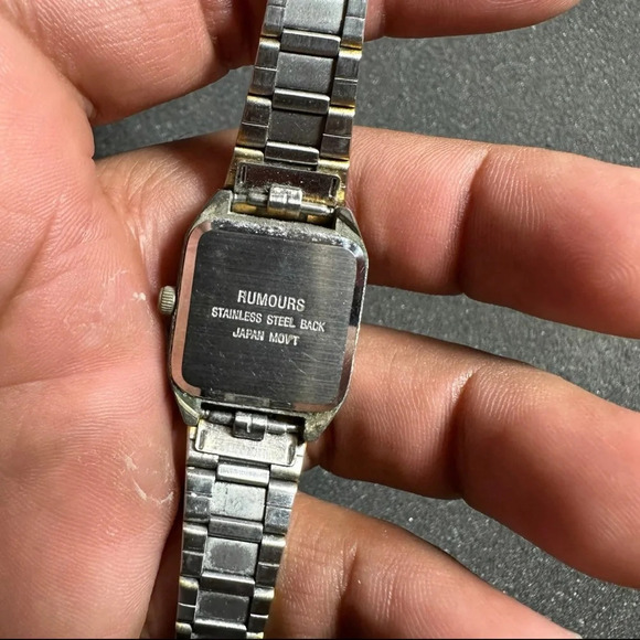 Rumours Ladies Squared Tank Style Silver/Gold Tone Quartz Watch Working - Picture 9 of 9